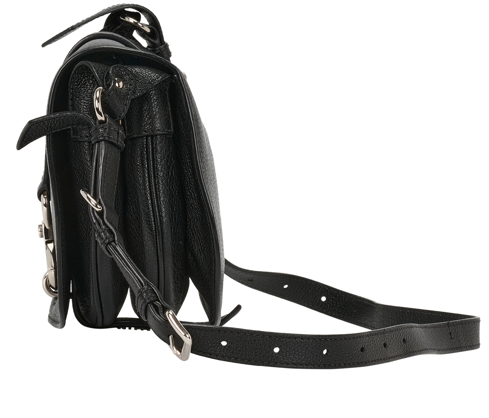 Madras Logo Flap Bag, &pound;650, Handbags, Black, Leather, Bottom view